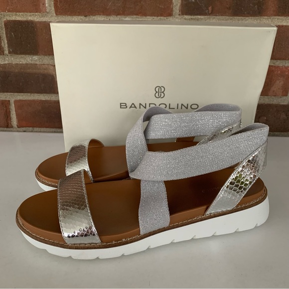 Bandolino Anly Silver Low Wedge Sport Sandals Size US 10 M - Picture 5 of 9